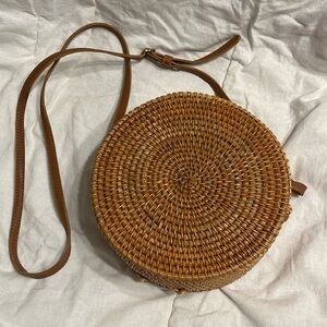 Rattan Crossbody Purse